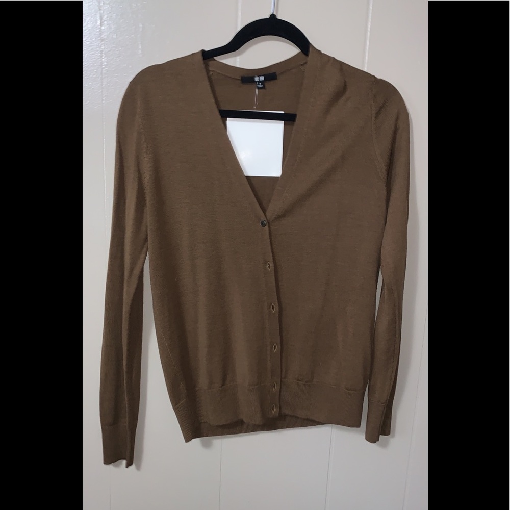 Brown button up cover up